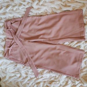 Apt.9 wide leg crop mid rise pant. Beige muave size L new